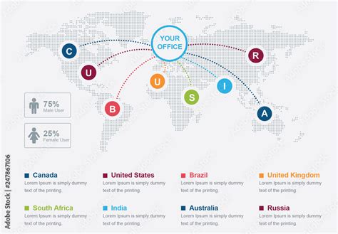world map office locations infographic layout stock template adobe stock