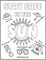 Sun Safety Colouring Safe Stay Printable Activities Summer Coloring Kids Worksheets Activity Eparenting Preschool Crafts Poster Sheets Kindergarten Print Cream sketch template