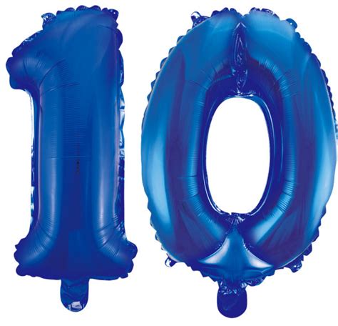 folienballons zahl  blau metallic  cm