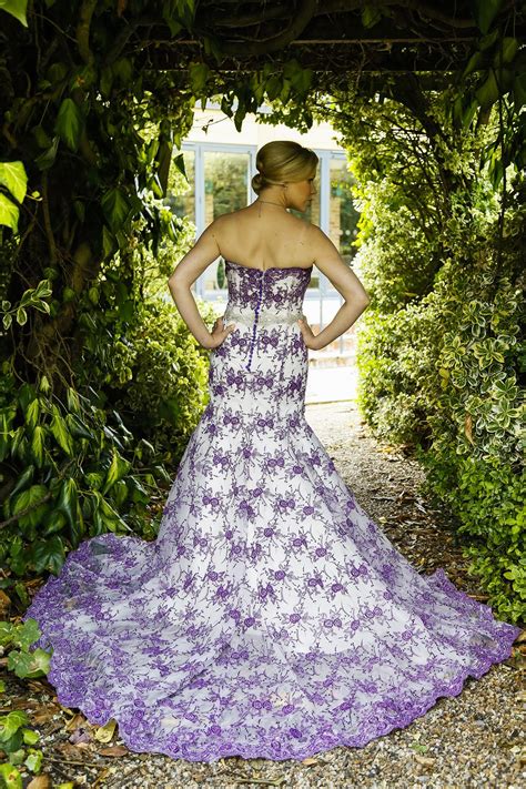 purple lace wedding dress wedding dress couture strapless dress