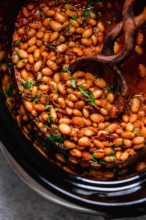 slow cooker baked beans with bacon recipe slow cooker baked beans