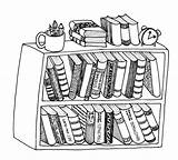Bookshelf Drawing Bookcase Book Drawn Drawings Pencil Advaita Paintingvalley Color sketch template