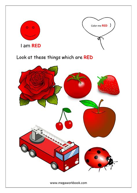 preschool color red worksheets