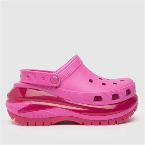 womens pink crocs classic mega crush clog sandals schuh