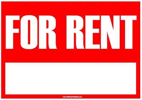 rent sign  printable