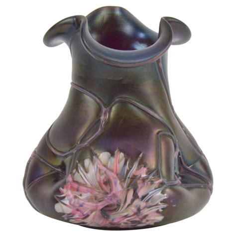 Kralik Art Nouveau Iridescent Glass Vase Pallme Konig And