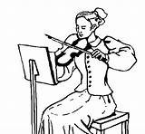 Coloring Violinist Female Colorear Coloringcrew 470px 39kb sketch template