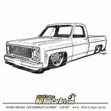 Chevy C10 Clip Truck Drawing Chevrolet 1979 Trucks Drawings Pickup Squarebody Classic Coloring Pages Lowrider Old Dropped Hot Paint Cars sketch template