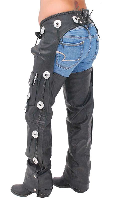 western leather chaps wconchos ccc western leather chaps