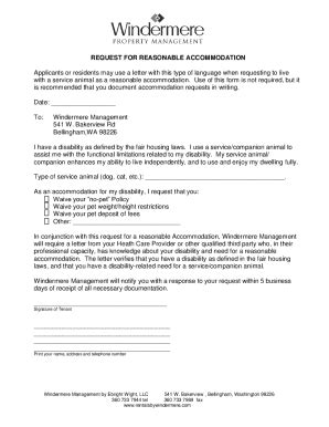 fillable  sample letter request  reasonable accommodation fax