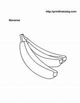 Coloring Banana Printable Fruits Preschool Pages Fruit Printables Bananas Pineapple Orange Printthistoday Library Clipart Sketch sketch template