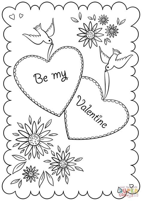 printable coloring valentines day cards coloring valentines