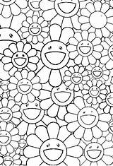 Murakami Takashi Fleurs Coloriages Bloemen Volwassenen Flower Kleurplaten Adultes Relaxation Fleur Adulte Relajante Colorier Japonais Visiter Joli Preschool Antiestrés Bordar sketch template