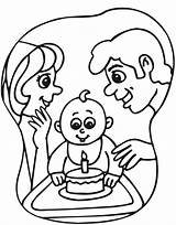 Birthday Baby Coloring Pages First 1st Color Year Old Clipart Kids Cliparts Babys Parents Index Coloringhome Favorites Add sketch template