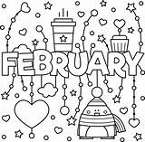 February Colouring Coloring Pages Kids Printable Month Fun Adult Valentines Sheets Thriftymommastips Tegninger Printables Board Winter Doodles Kalender Valentine Choose sketch template