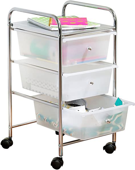 honey    drawer plastic storage cart  wheels walmartcom