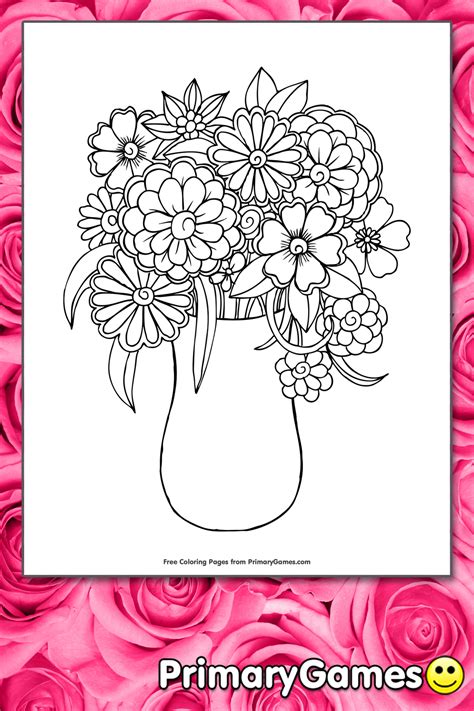 printable flower vase coloring pages printable coloring pages