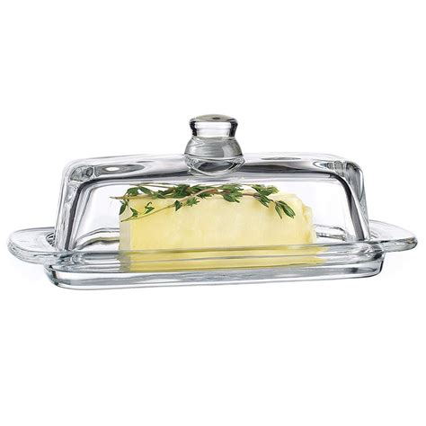 Glass Butter Dish With Knob Product Sku J 176453