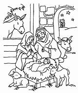 Coloring Christmas Pages Christian Kids Colouring Sheets Jesus Nativity Manger Scene Book sketch template