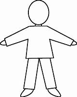 Outline Body Coloring Human Child Cliparts sketch template