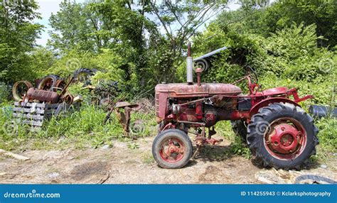 junkyard farm tractor body parts stock image image  graveyard tractors
