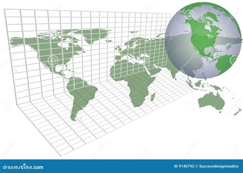 global earth map grid stock photography image