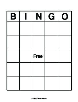 blank bingo sheet    designs teachers pay teachers
