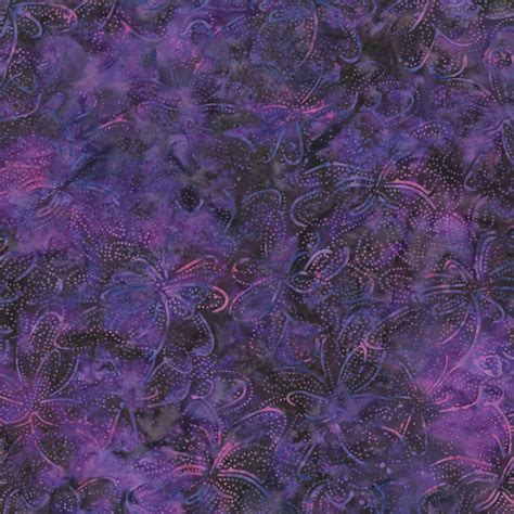 2147 002 Best Of Malam Batiks Wispy Floral Blue Fuschia Fabric