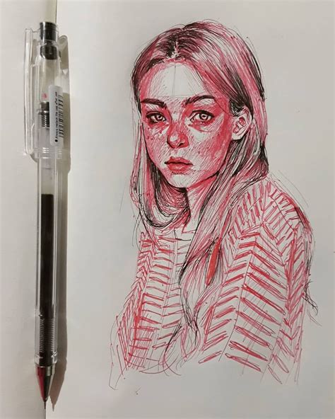 day  sketchdrawing art inktober inktober portrait au crayon portrait drawing