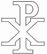 Christian Chi Rho Coloring Symbols Pages Bible Ornaments Crafts sketch template