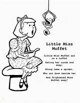Muffet Miss Little Coloring Nursery Rhyme Sat Tuffet Her Eating Curds Pages Whey Spider Came Along Activities Divyajanani Down Preschool sketch template