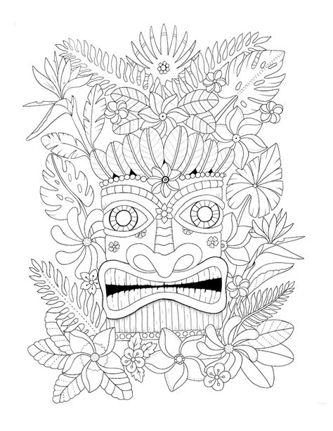 tropical flowers  coloring pages etsy