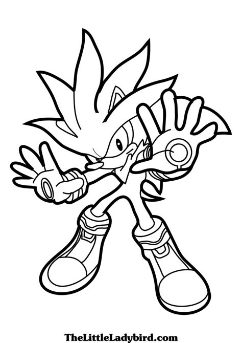 sonic  silver coloring pages coloring pages