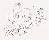 Sliekje Bird Spring Digi Stamps Coloring Pages Embroidery Birds sketch template