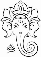 Outline Drawing Ganesha Lord Ganesh Coloring Simple Chaturthi Colouring Paintingvalley Drawings Draw sketch template