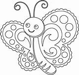 Butterfly Coloring Cartoon Clipart Clip Library sketch template
