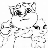 Tom Coloring Talking Pages Angela Cat Kolorowanki His Printable Gang Print Ze Mała Zwierzętami Roku Rozmawia Dziewczynka Gif Book sketch template