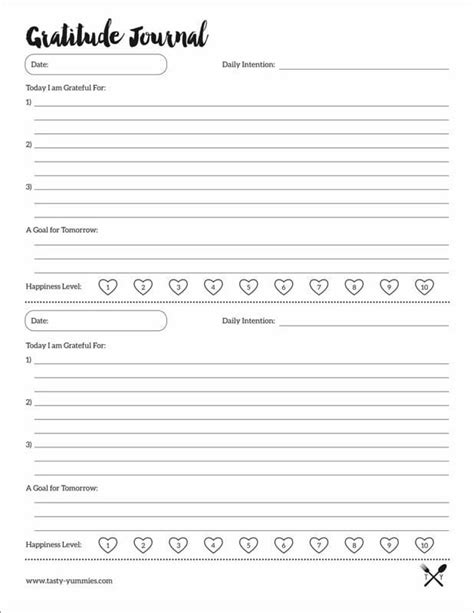 printable daily gratitude journal template printable templates