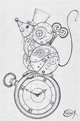 Steampunk Clockwork Coloriage Montre Dessin Gadgets Blippi Rouage Artelista Mandala Miriam sketch template