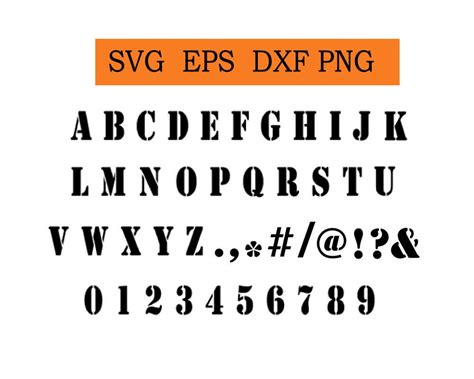 stencil font svg eps dxf jpg files digital letters svg etsy uk