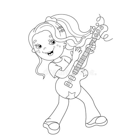 playing guitar coloring page  popular svg file