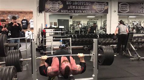 Eddie Hall Bench Pressing 265kg For 6 Reps Recorded By The