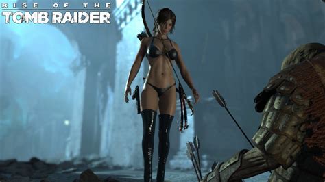 Rise Of The Tomb Raider Sexy Lara Croft In Bikini And Boots Gameplay