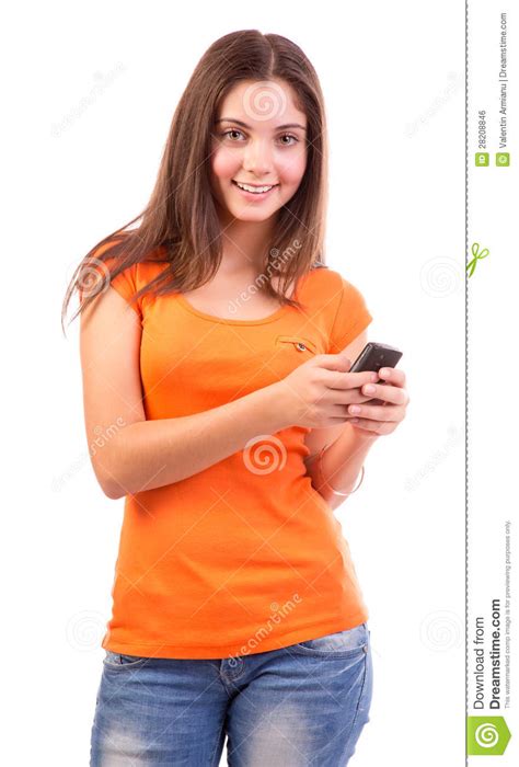 teen using a cell phone royalty free stock image image
