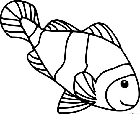 dibujo colorear animales colorear  pez payaso clownfish coloring page