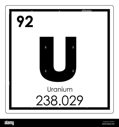 uranium chemical element periodic table science symbol stock photo alamy