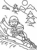 Sledding Sliding Sheets Christmas sketch template