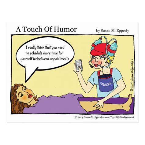 A Touch Of Humor Multitasking Massage Comic Postcard