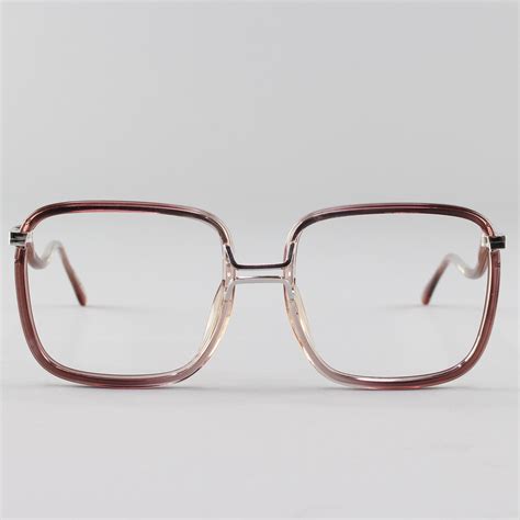 1970s Vintage Eyeglass Frame 70s Glasses Square Gray Eyeglasses