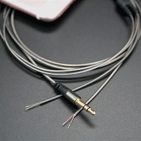 hangrui mm  pole jack diy earphone audio cable headphone replacement  copper core wire